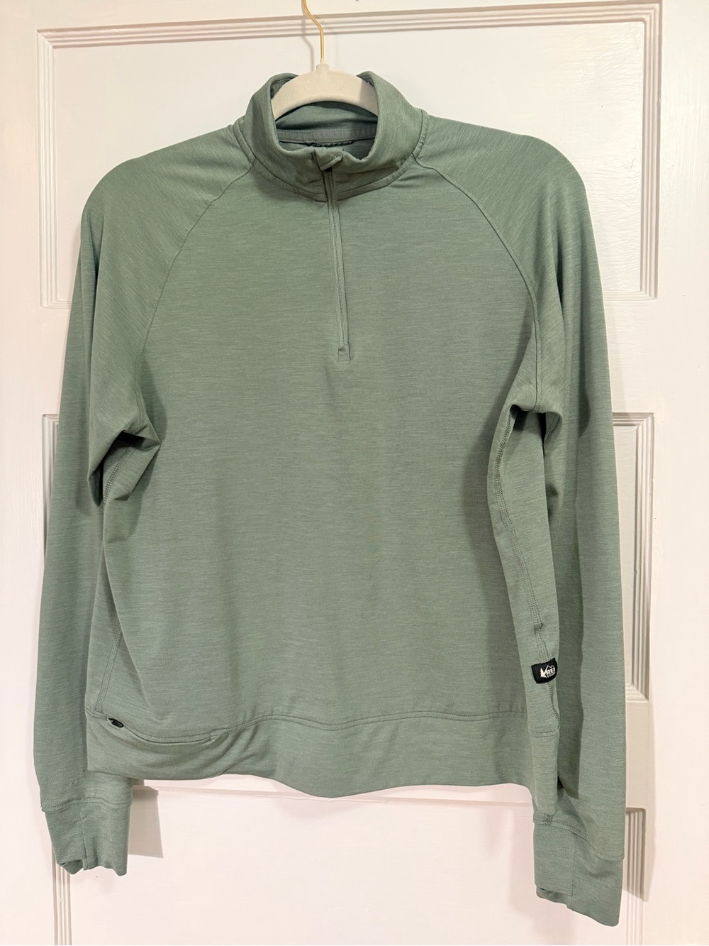 REI Active Pursuits Quarter Zip Pullover Sage Green Medium